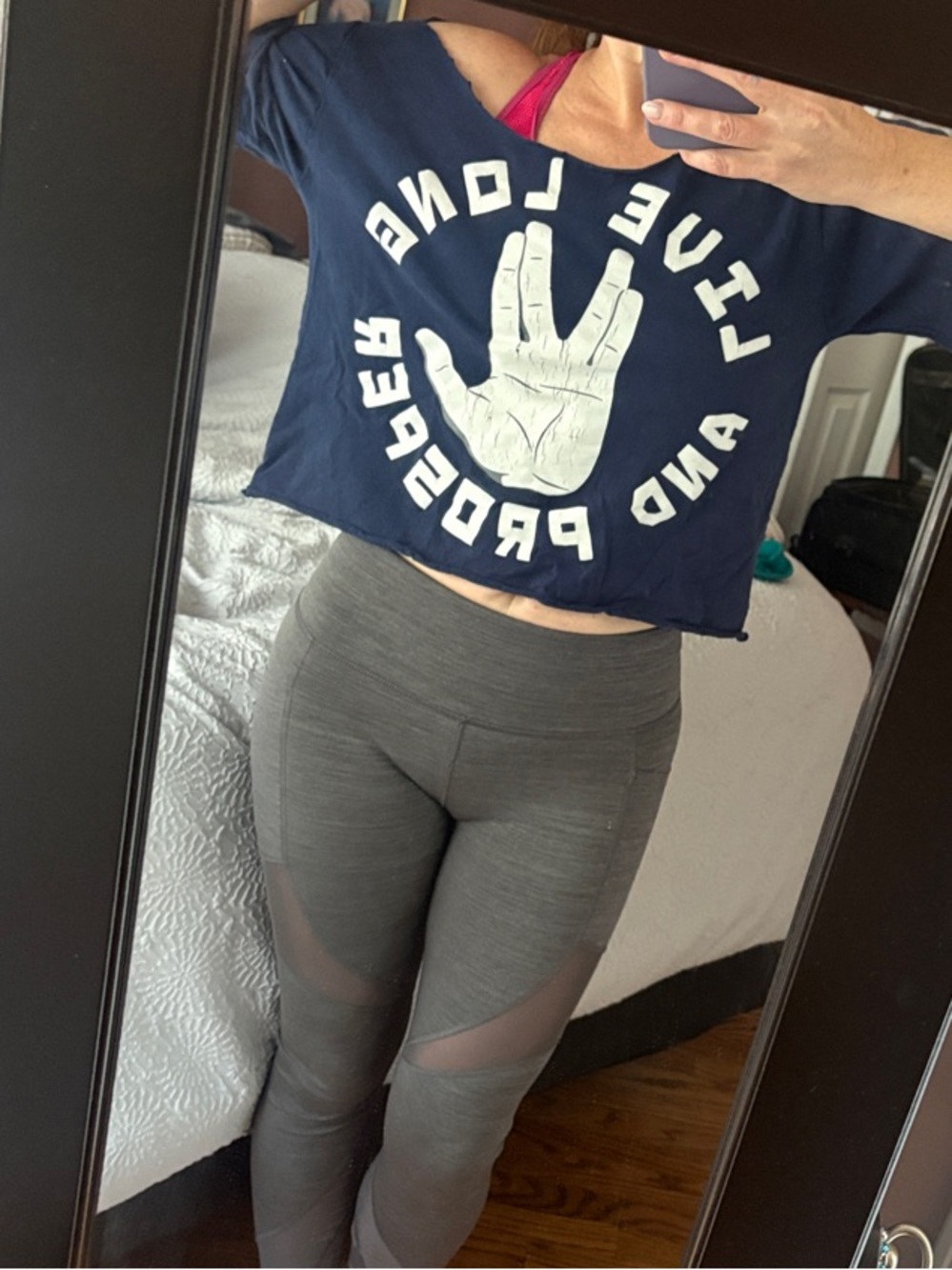 Star Trek Off-Shoulder Top with White Print